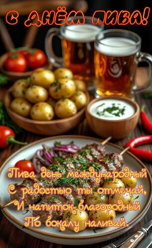 Открытка С днём пива