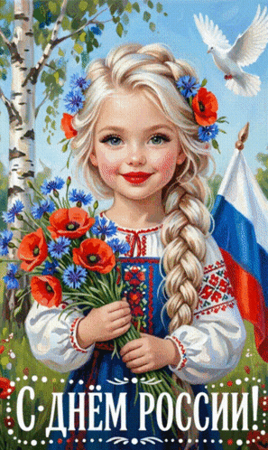 Анимированная открытка ДЕНЬ РОССИИ