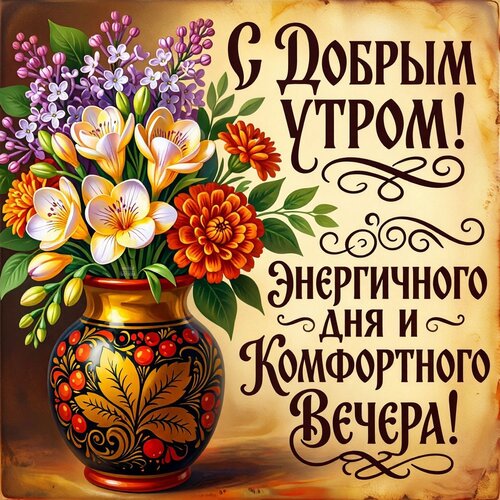 Открытка С добрым утром! Энергичного дня и комфортного вечера!