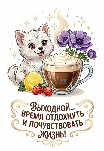 Открытка Выходной