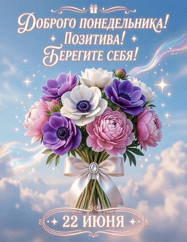 Анимированная открытка Понедельник