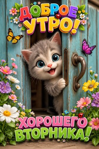 Открытка Доброе утро, хорошего вторника