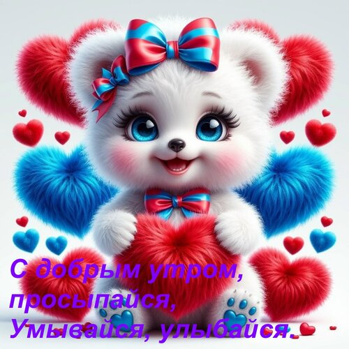 Открытка С добрым утром, просыпайся, умывайся, улыбайся.