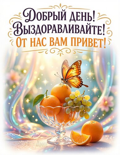 Открытка Выздоравливайте от нас привет