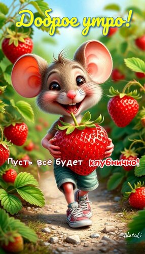 Открытка пусть всё будет клубнично