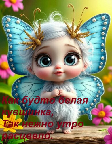 Открытка Как будто белая кувшинка, Так нежно утро расцвело.