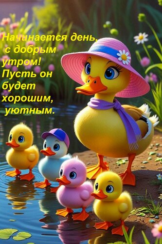Открытка Начинается день, с добрым утром! Пусть он будет хорошим, уютным.
