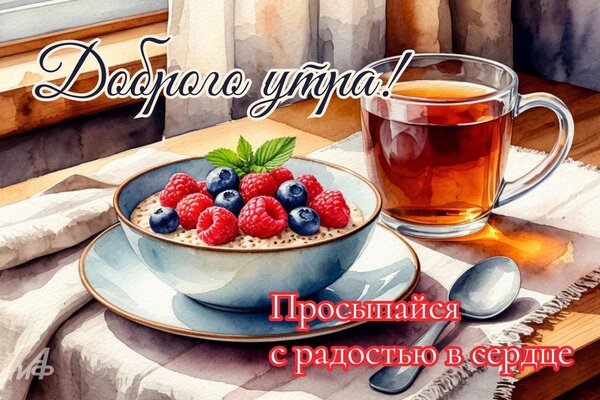 Открытка Просыпайся с радостью в сердце