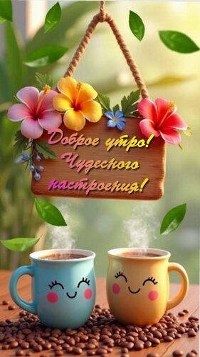 Открытка Доброе утро! Чудесного настроения!