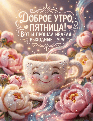 Анимированная открытка Доброе утро, пятница