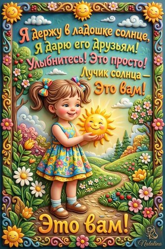 Открытка Я держу в ладошке солнце
