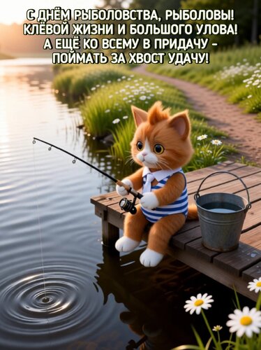 Открытка С днём рыболовства