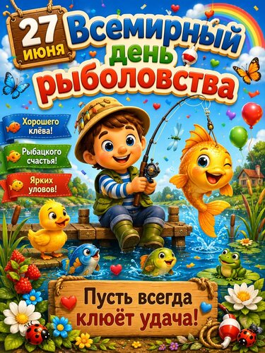 Открытка Всемирный день рыболовства