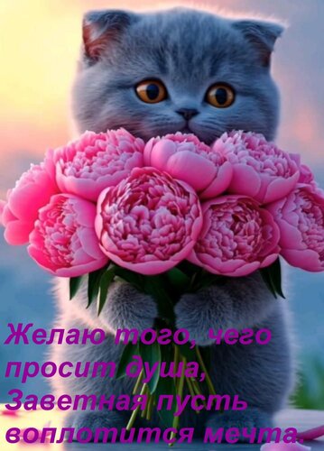 Открытка Желаю того, чего просит душа, Заветная пусть воплотится мечта.