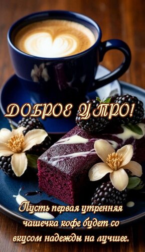 Открытка Пусть первая утренняя чашечка кофе будет со вкусом надежды на лучшее.