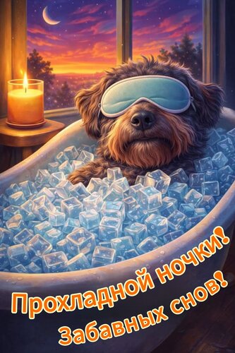 Открытка Прохладной ночки, забавных снов