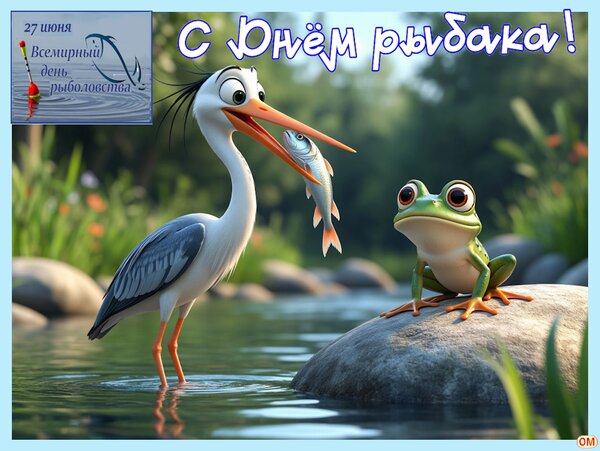Открытка день рыболовства 1