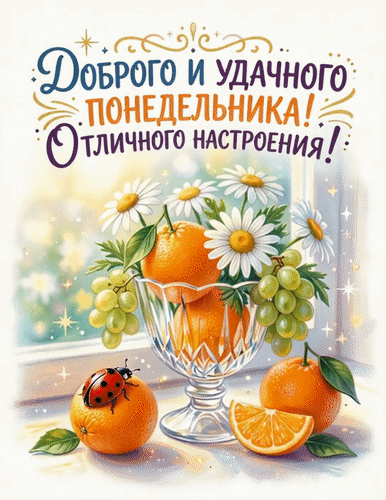 Анимированная открытка Доброго и удачного понедельника