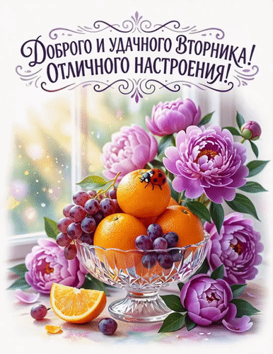 Анимированная открытка Доброго и удачного вторника