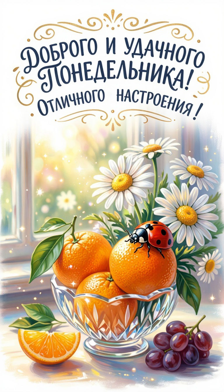 Открытка Доброго и удачного понедельника