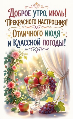 Открытка Доброе утро, июль
