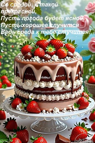 Открытка Со средой, с такой прекрасной, Пусть погода будет ясной, Пусть хорошее случится Ведь среда к тебе ст