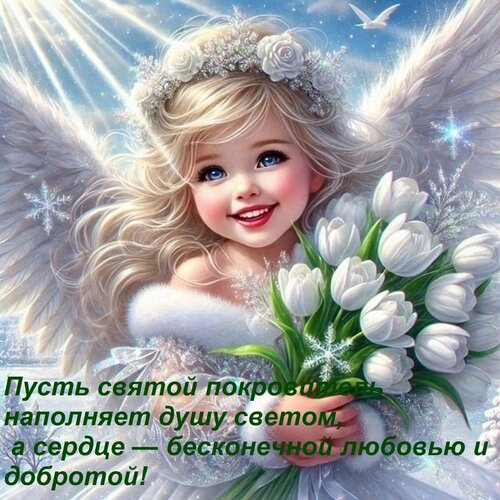 Открытка Пусть святой покровитель наполняет душу светом, а сердце — бесконечной любовью и добротой!
