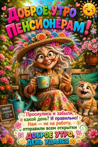 Открытка Доброе утро пенсионерам