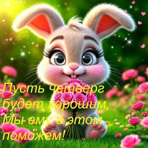 Открытка Пусть четверг будет хорошим, Мы ему в этом поможем!