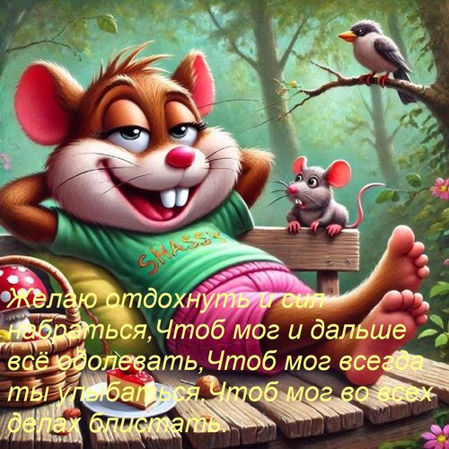 Открытка Желаю отдохнуть и сил набраться, Чтоб мог и дальше всё одолевать, Чтоб мог всегда ты улыбаться, Чтоб