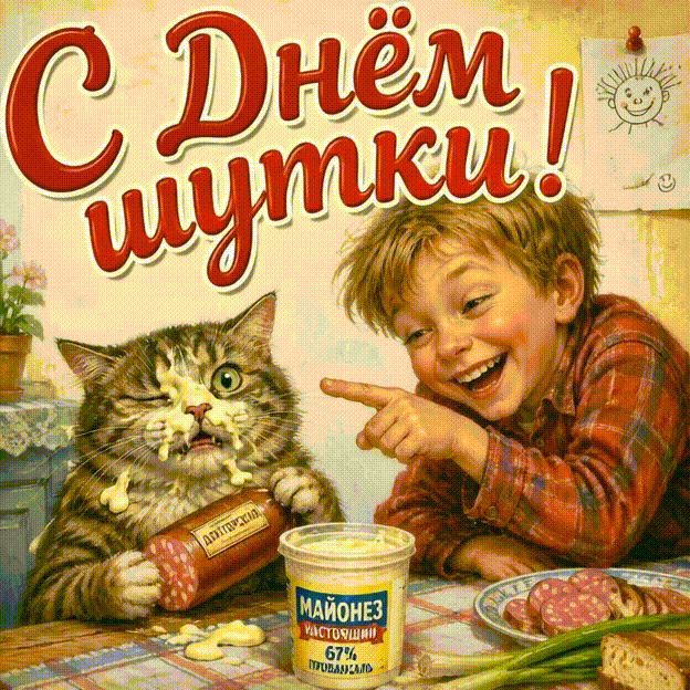 Анимированная открытка С Днём шутки!