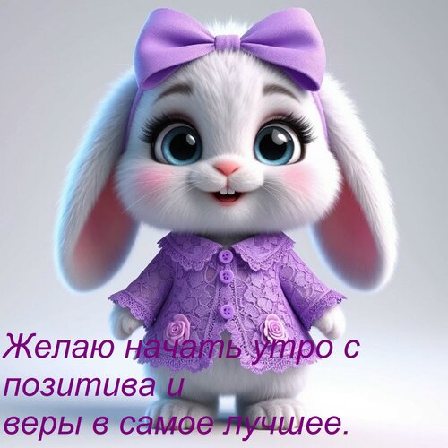 Открытка Желаю начать утро с позитива и веры в самое лучшее.