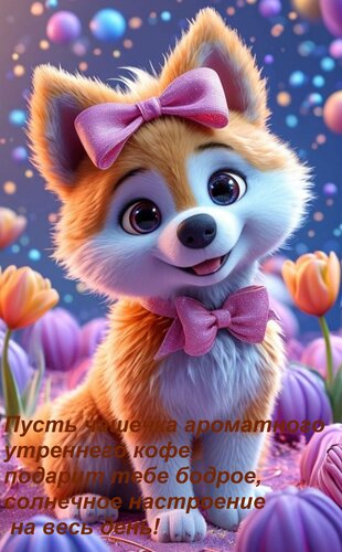 Открытка Пусть чашечка ароматного утреннего кофе подарит тебе бодрое, солнечное настроение на весь день!