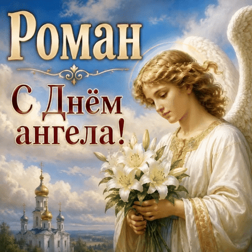 Анимированная открытка Роман С Днём ангела!