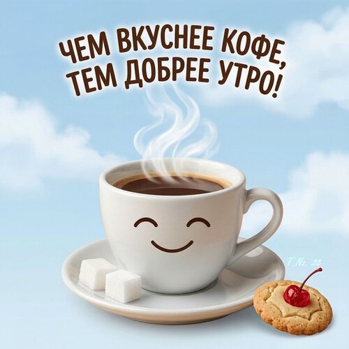 Открытка Чем вкуснее кофе, тем добрее утро!