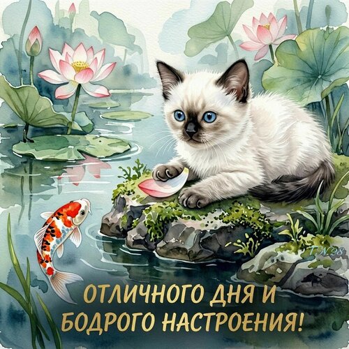 Открытка Отличного дня и бодрого настроения!