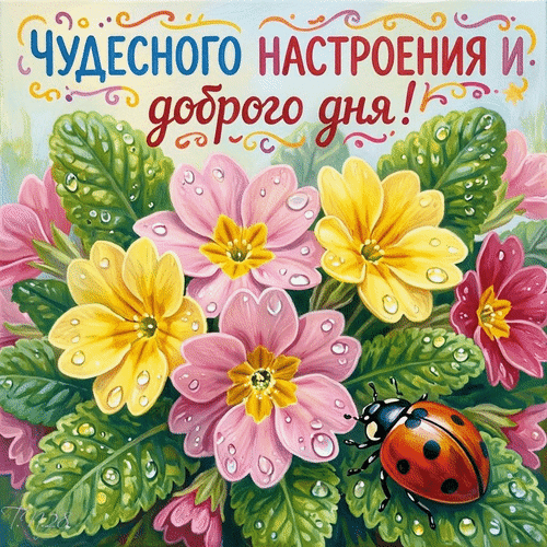 Анимированная открытка Чудесного настроения и доброго дня!