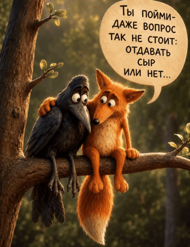 Анимированная открытка Ты пойми - даже вопрос так не стоит: отдавать сыр или нет...