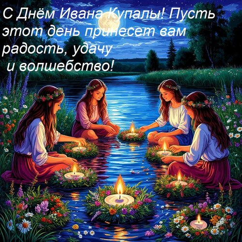 Открытка С Днём Ивана Купалы! Пусть этот день принесет вам радость, удачу и волшебство!