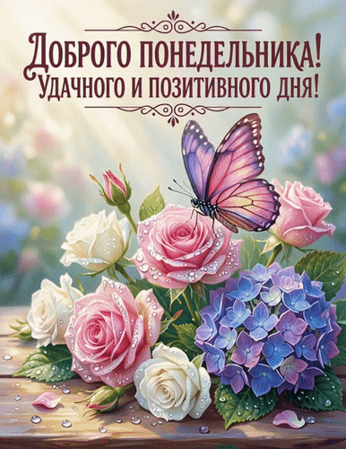 Анимированная открытка Доброго понедельника