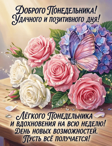 Анимированная открытка Доброго понедельника