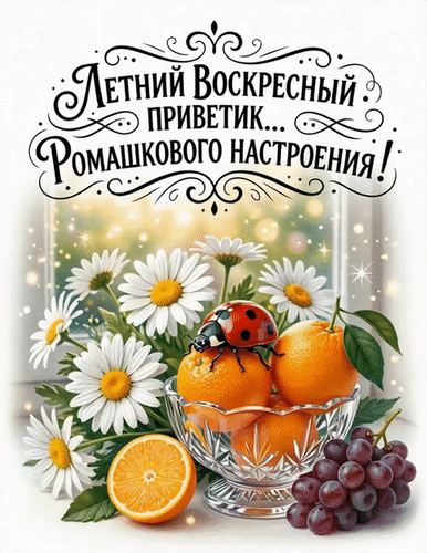 Анимированная открытка Летний воскресный приветик