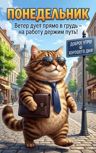 Открытка Понедельник, доброе утро, хорошего дня