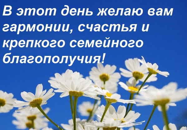 Открытка В этот день желаю вам гармонии, счастья и крепкого семейного благополучия!