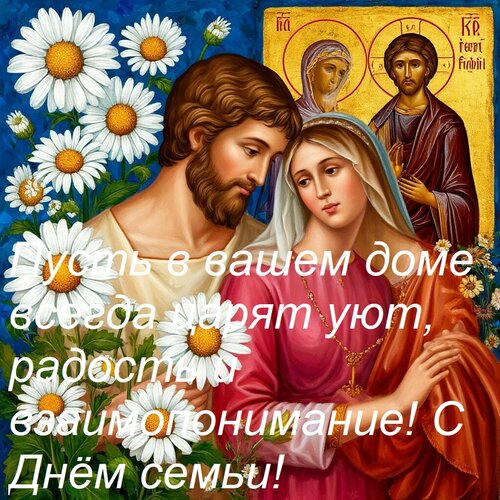 Открытка Пусть в вашем доме всегда царят уют, радость и взаимопонимание! С Днём семьи!