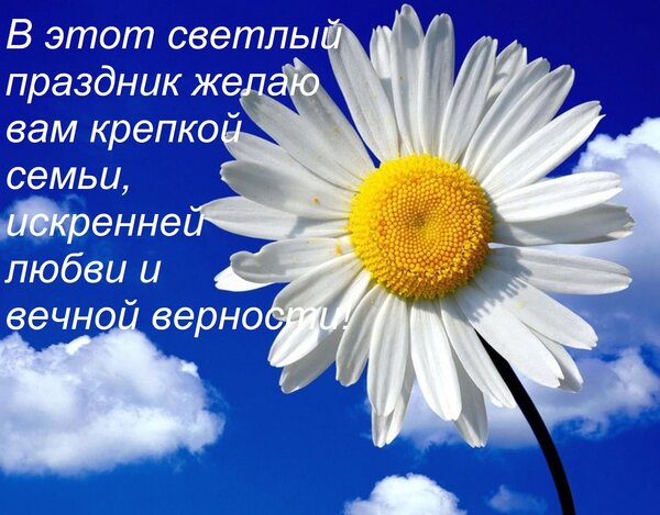 Открытка В этот светлый праздник желаю вам крепкой семьи, искренней любви и вечной верности!