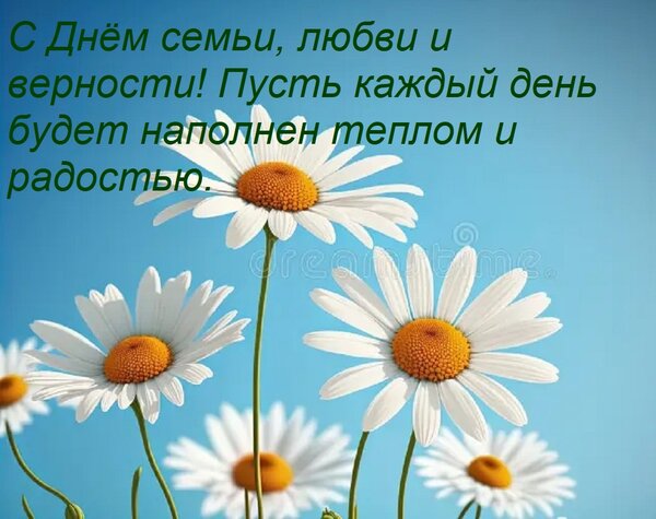Открытка С Днём семьи, любви и верности! Пусть каждый день будет наполнен теплом и радостью.