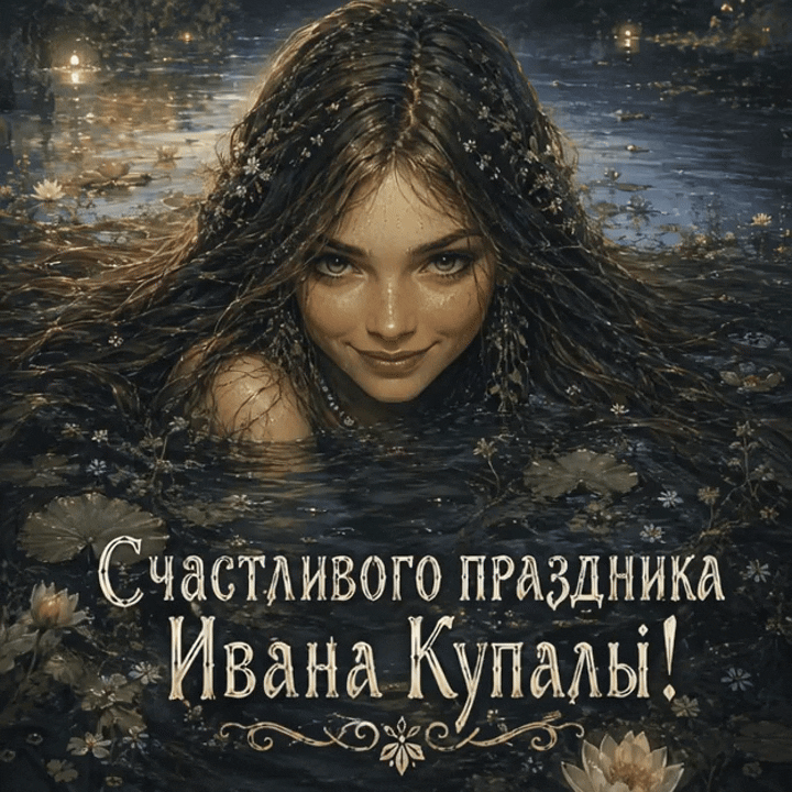 Анимированная открытка Счастливого праздника Ивана Купалы!