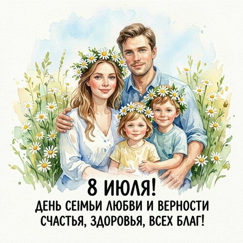 Открытка С днем семьи, любви и верности!