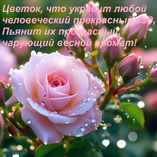Открытка Цветок, что украсит любой человеческий прекрасный сад, Пьянит их прекрасный, чарующий весной аромат!
